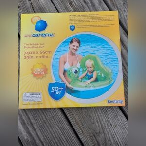 New In Box! UVCareful 50+ UPF Baby - Turtle Pool / Swimming Float Approx 29Lx26W